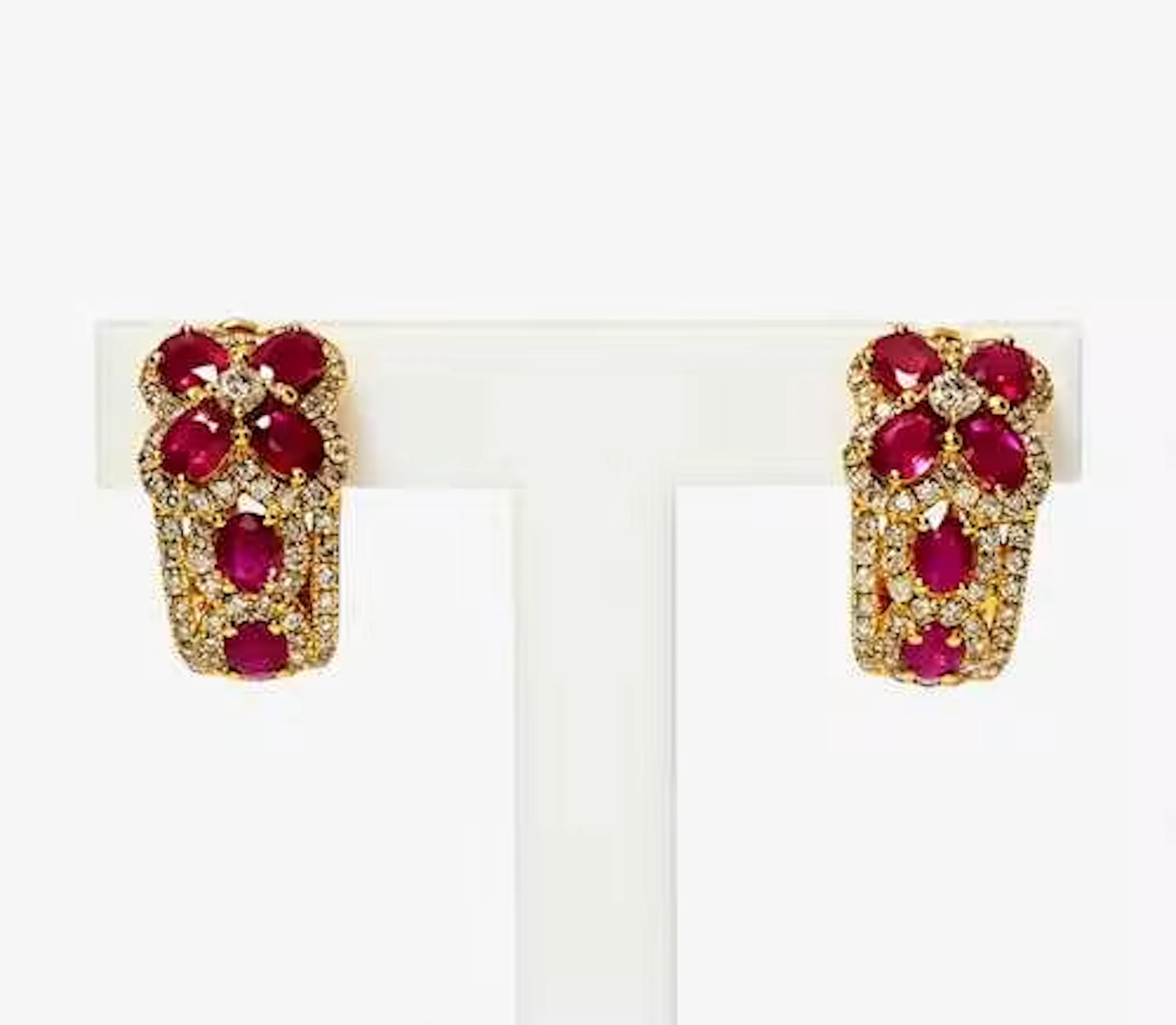 RUBY AND DIAMOND EARCLIPS