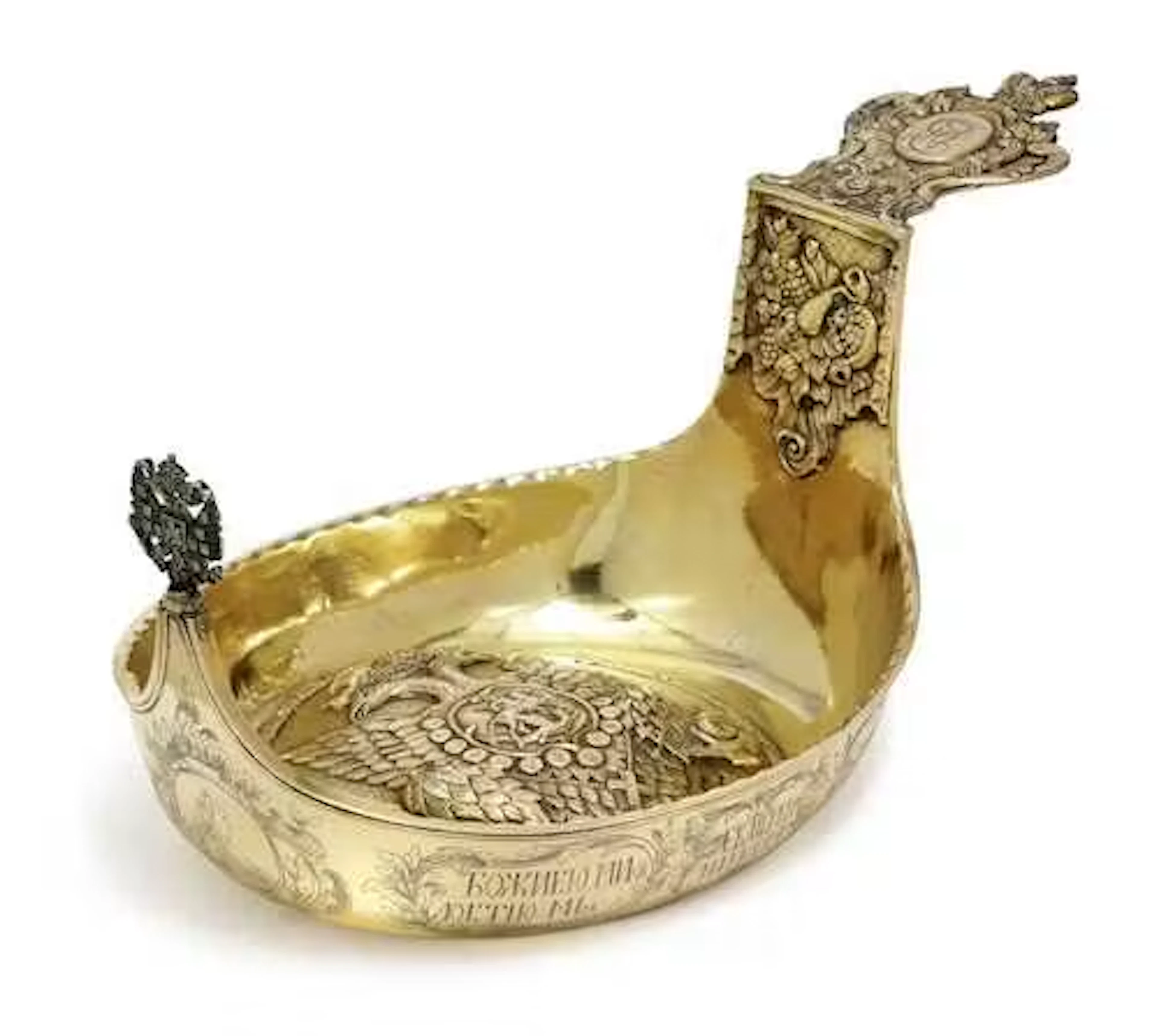 AN IMPERIAL PRESENTATION SILVER-GILT KOVSH