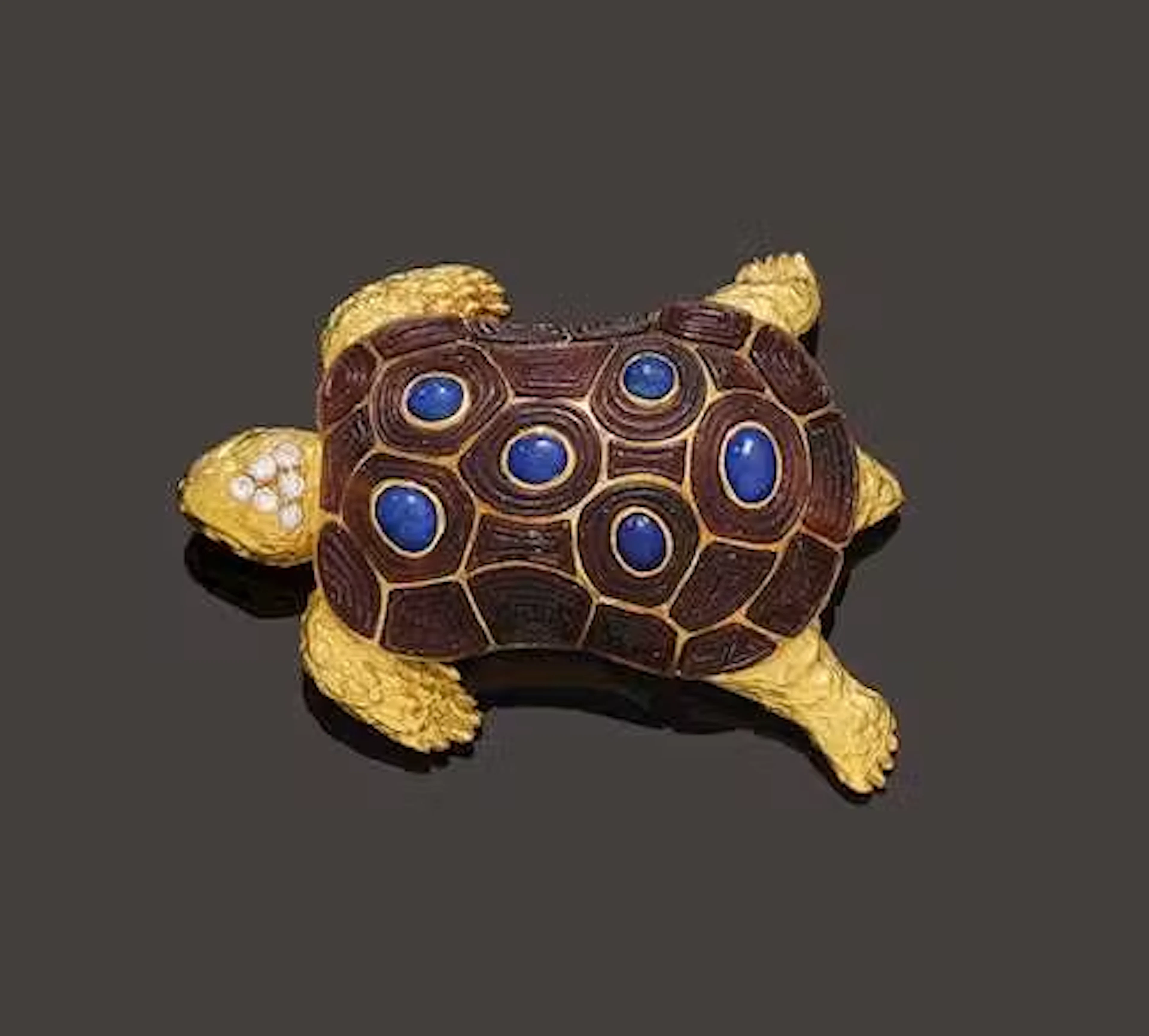 LAPIS LAZULI AND DIAMOND BROOCH, CHAUMET, probably ca. 1960