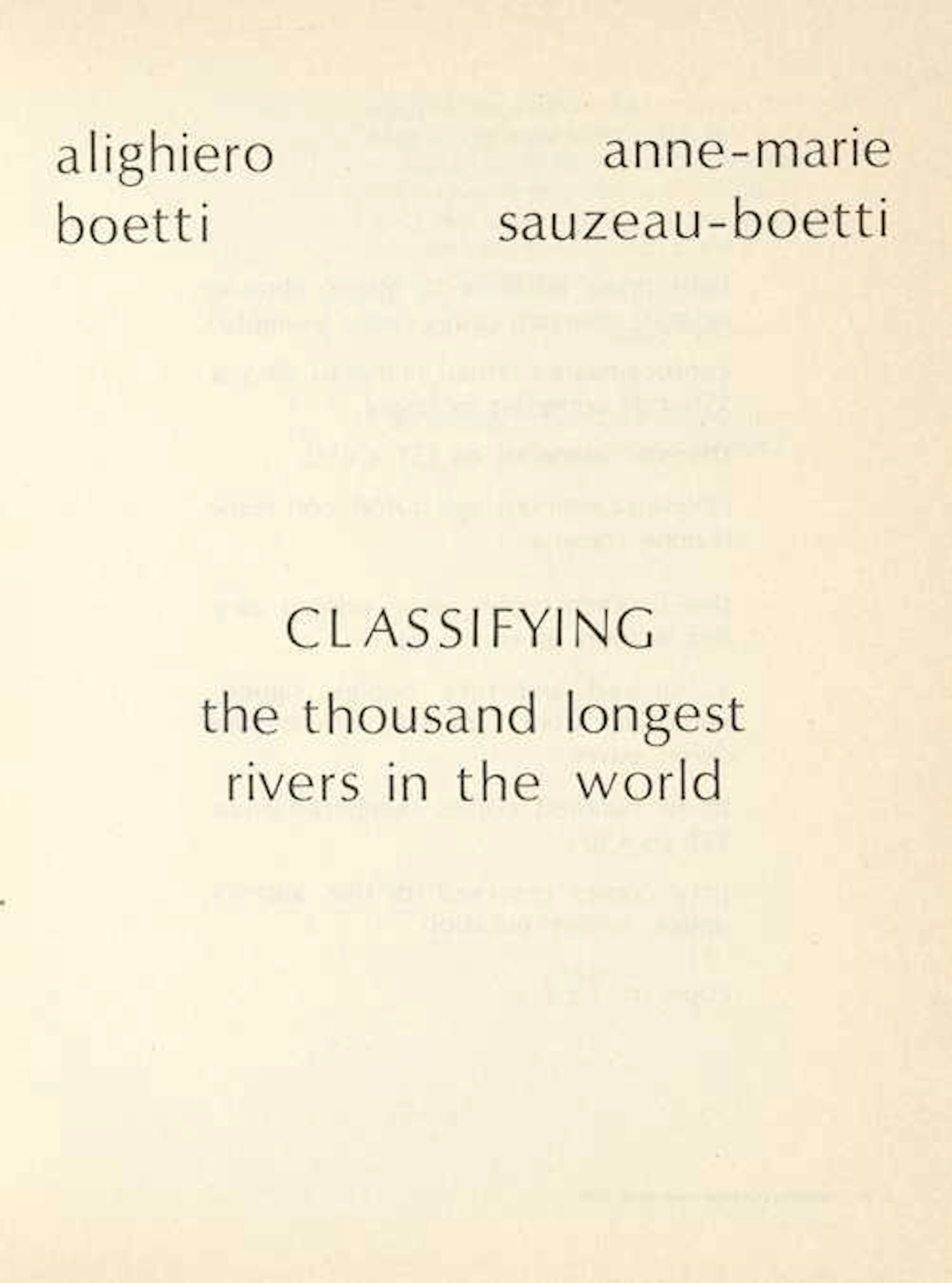 Boetti, Alighiero und Anne-Marie Sauzeau-Boetti.