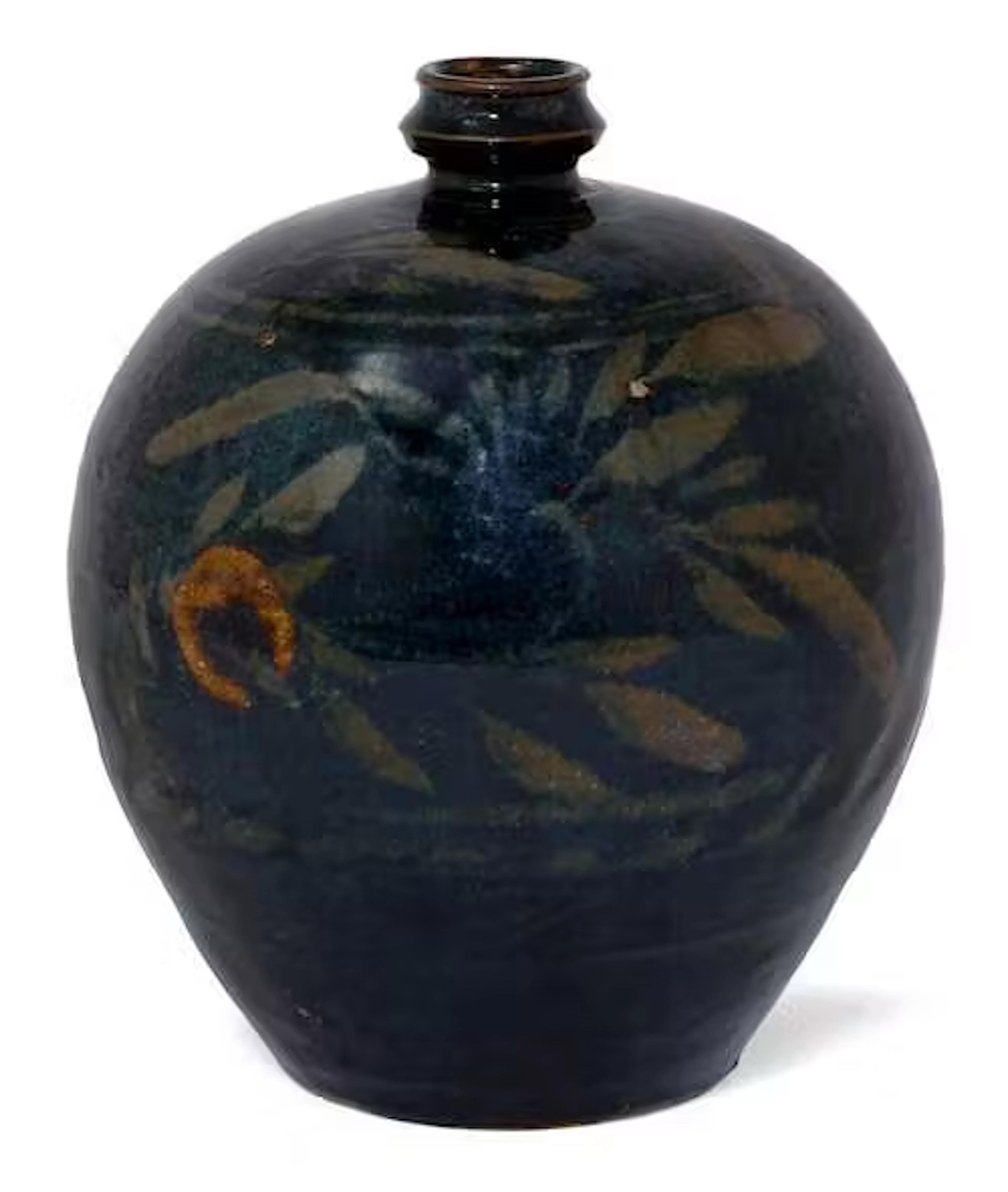 A GLOBULAR CERAMIC JAR