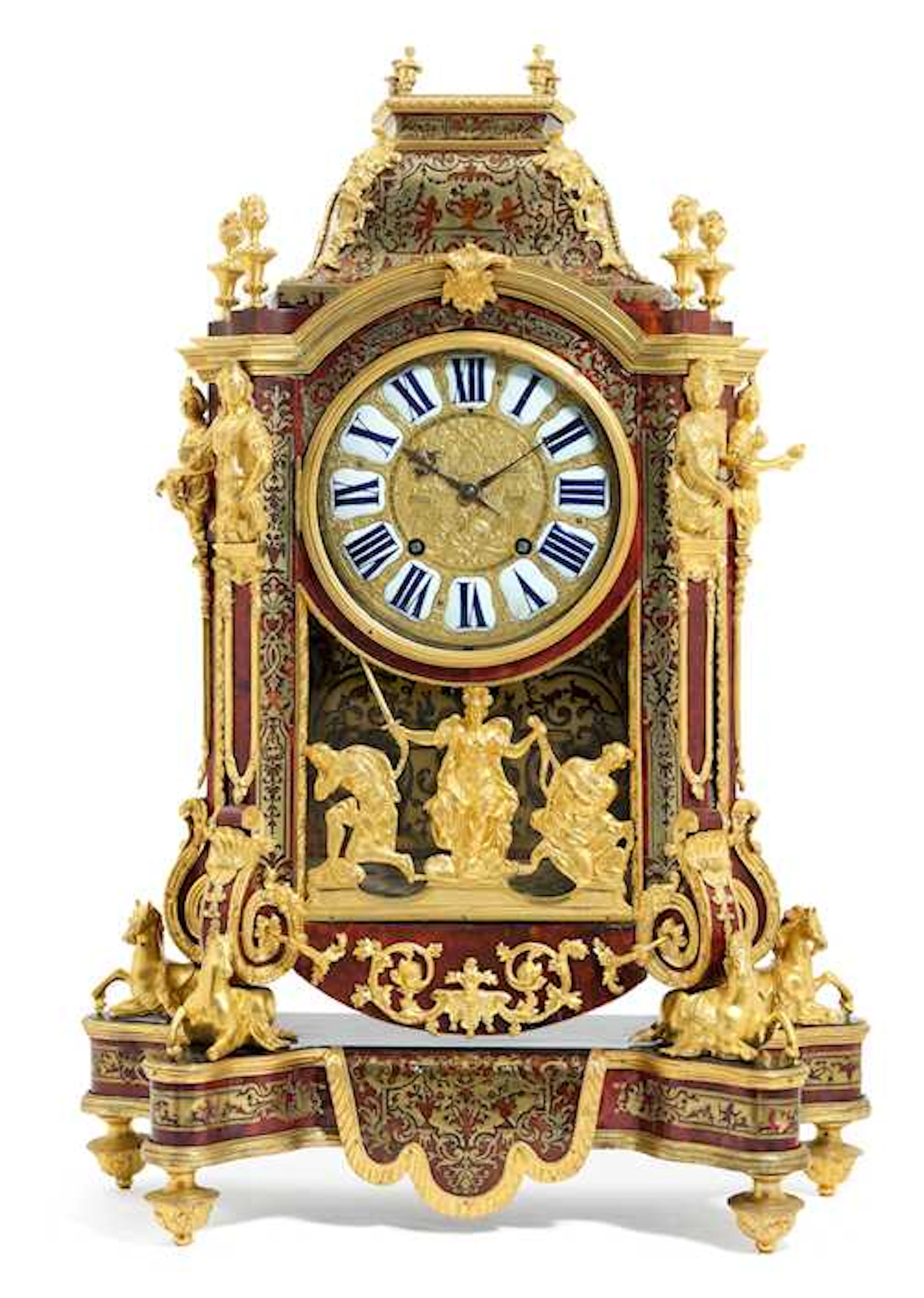 PARLOR PENDULUM CLOCK WITH BOULLE MARQUETRY