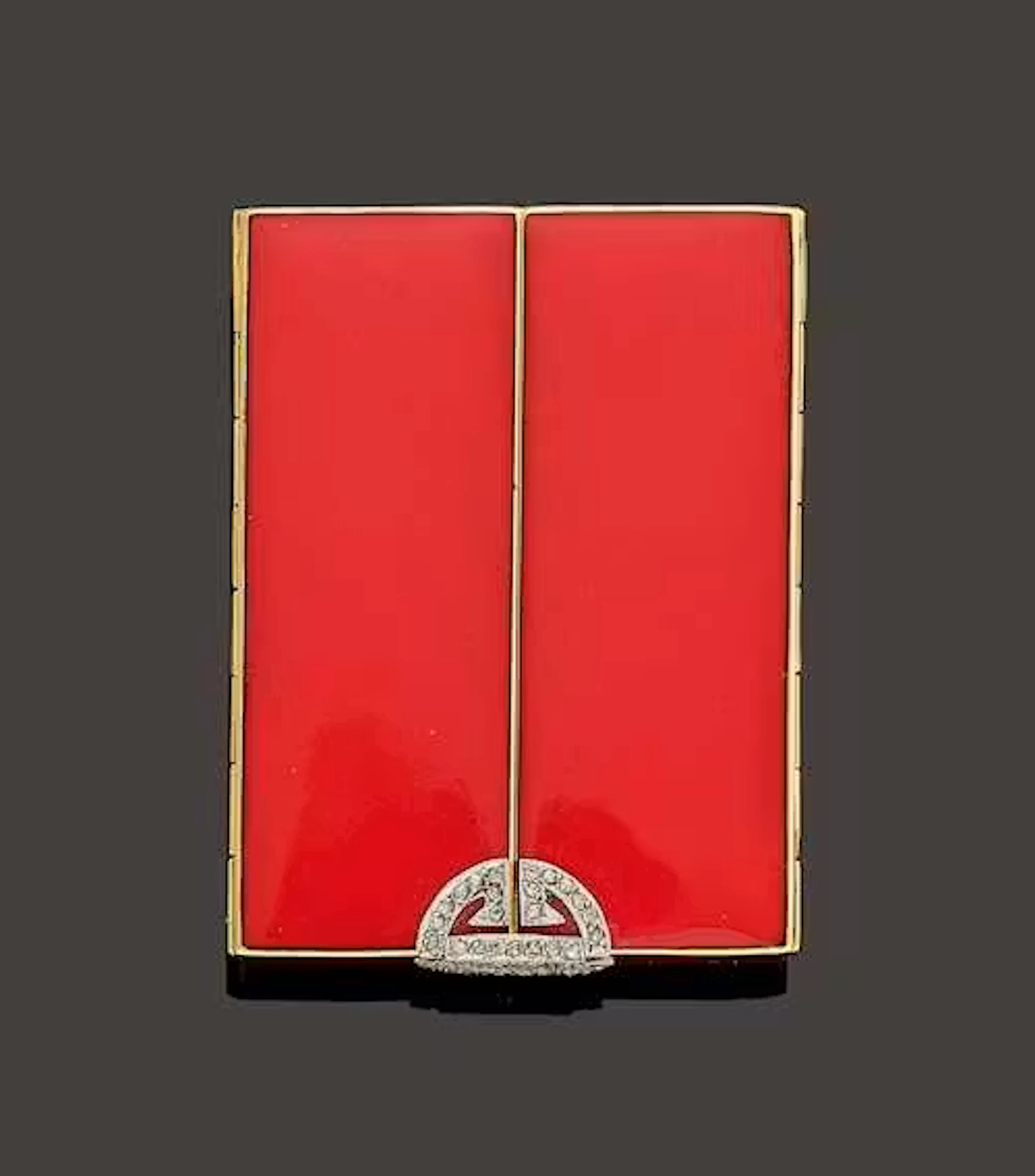 ENAMEL VANITY CASE, LACLOCHE FRÈRES, STRAUSS ALLARD MEYER, ca. 1925