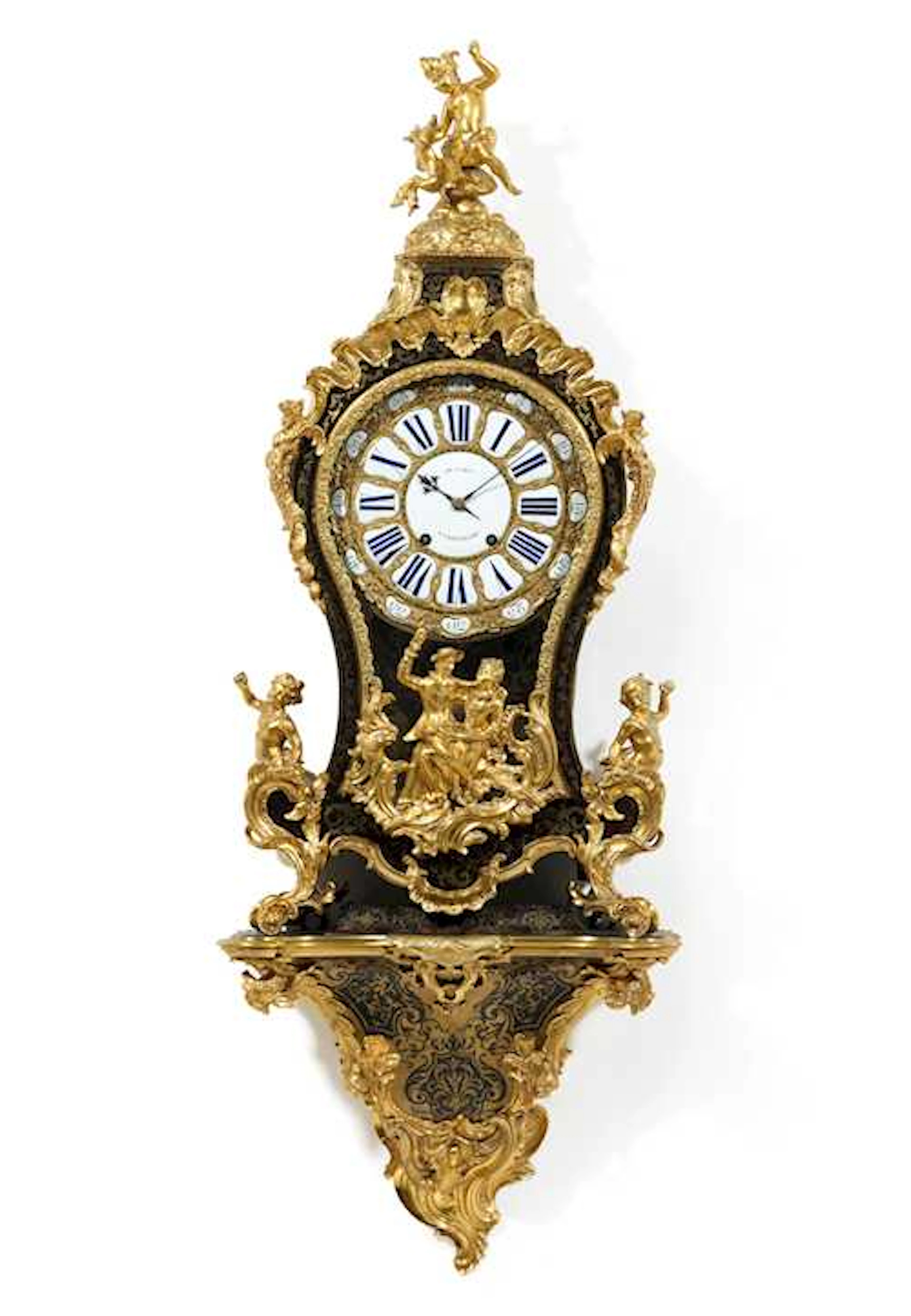 PENDULUM CLOCK ON PLINTH