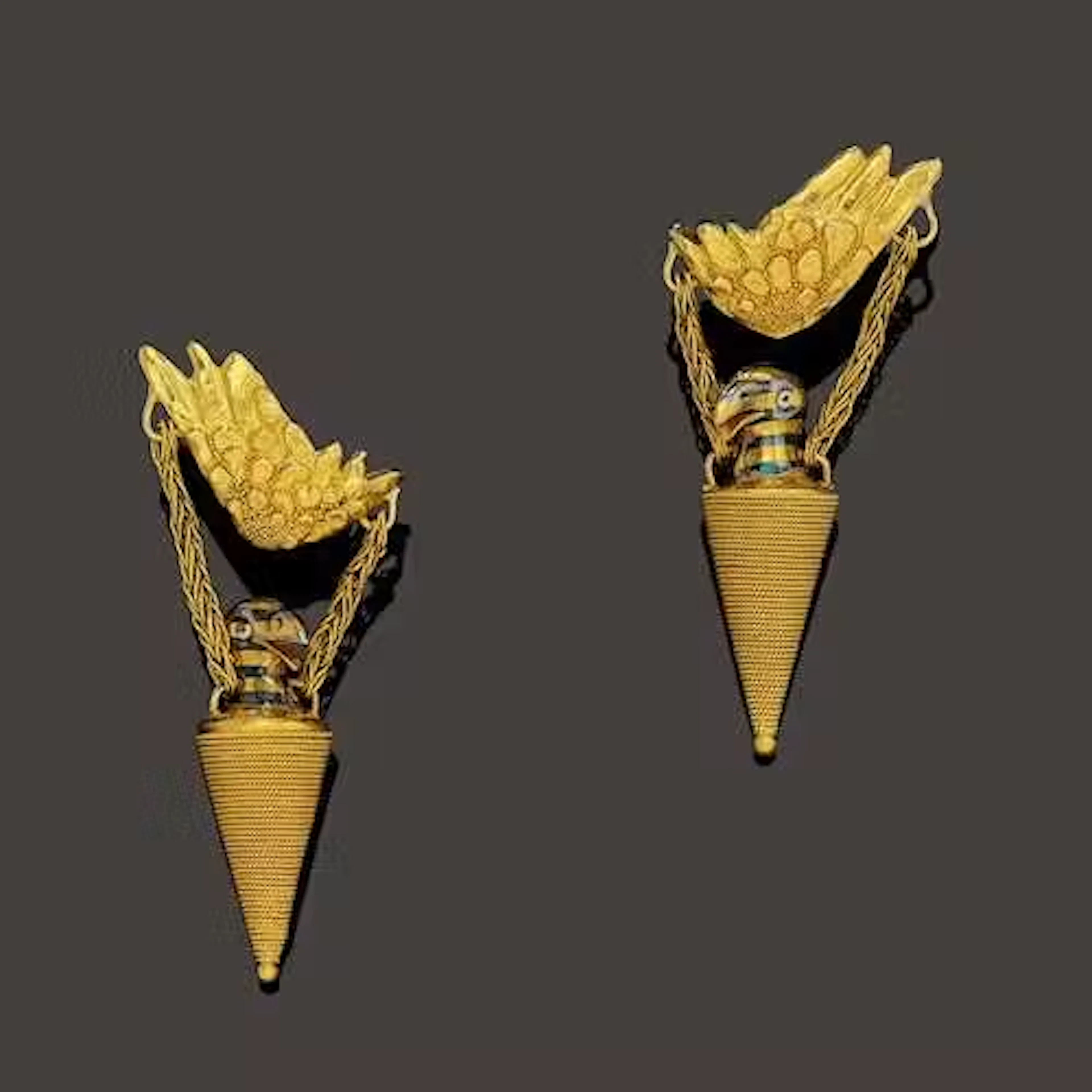 GOLD EAR PENDANTS, OTTO JAKOB
