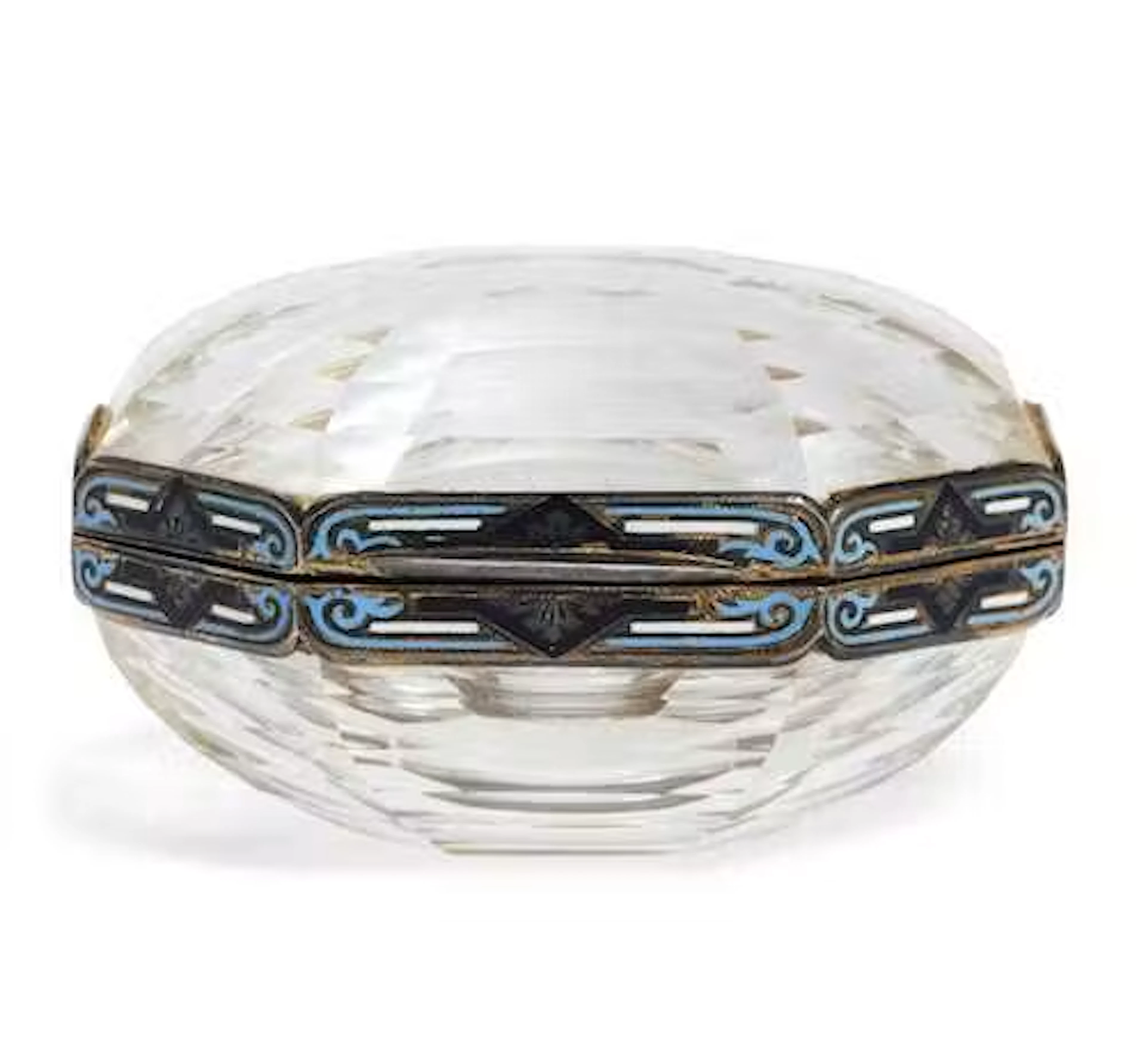 GLASS BOX WITH ENAMEL CLOISONNÉ MOUNTING