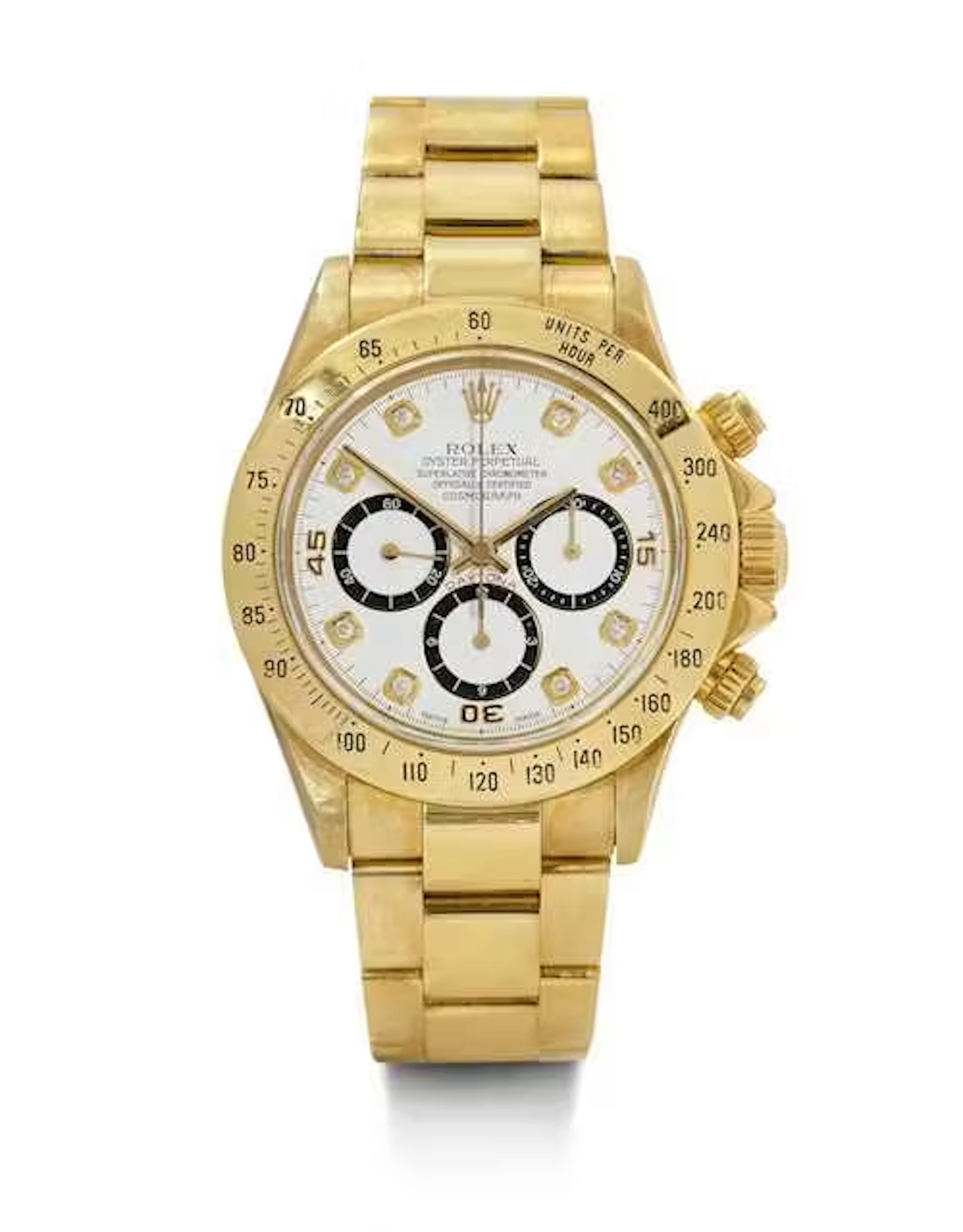 Rolex, attractive Daytona with Zenith caliber and diamond dial, circa 1991.