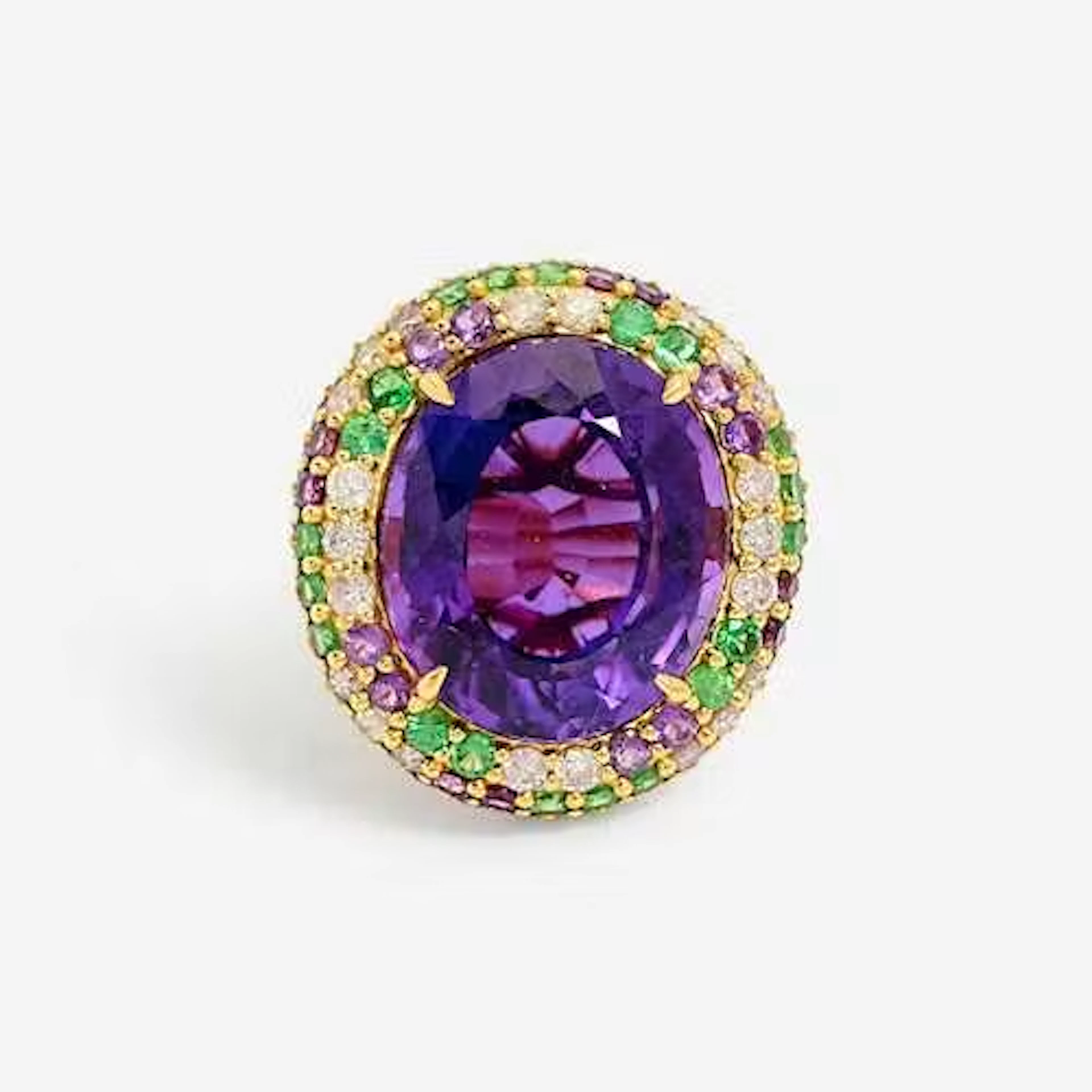 AMETHYST AND TSAVORITE RING