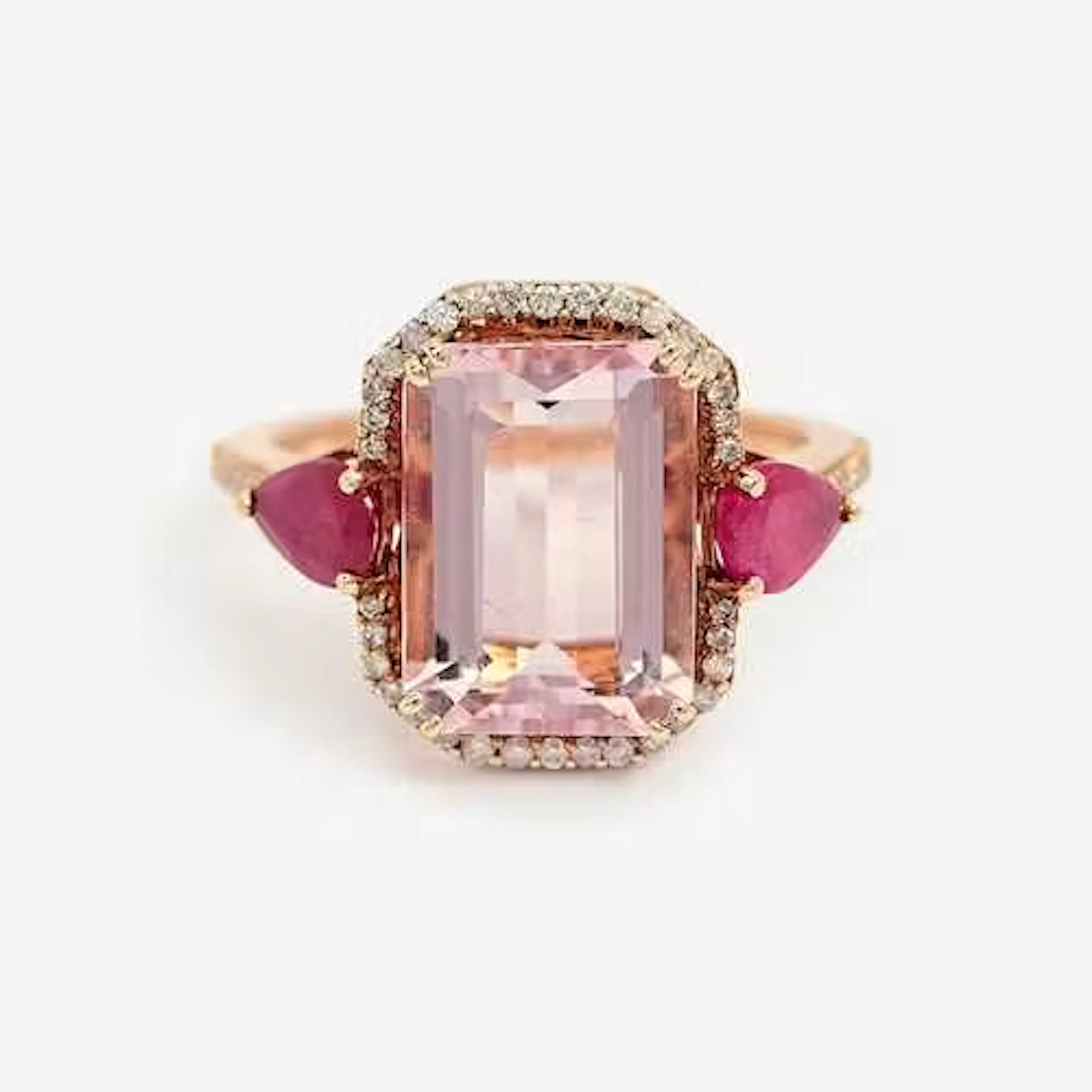 MORGANITE AND RUBY RING