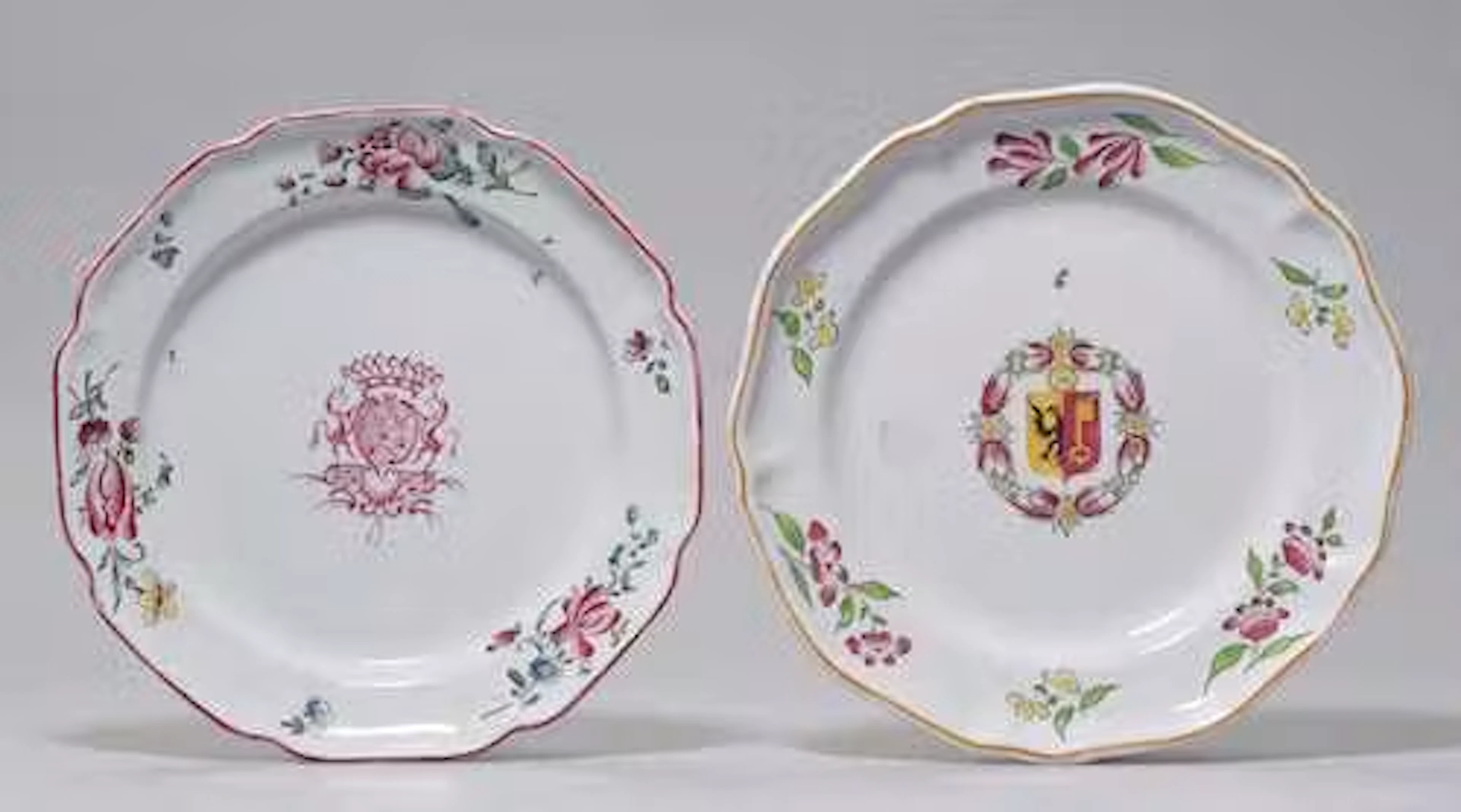 TWO ARMORIAL PLATES