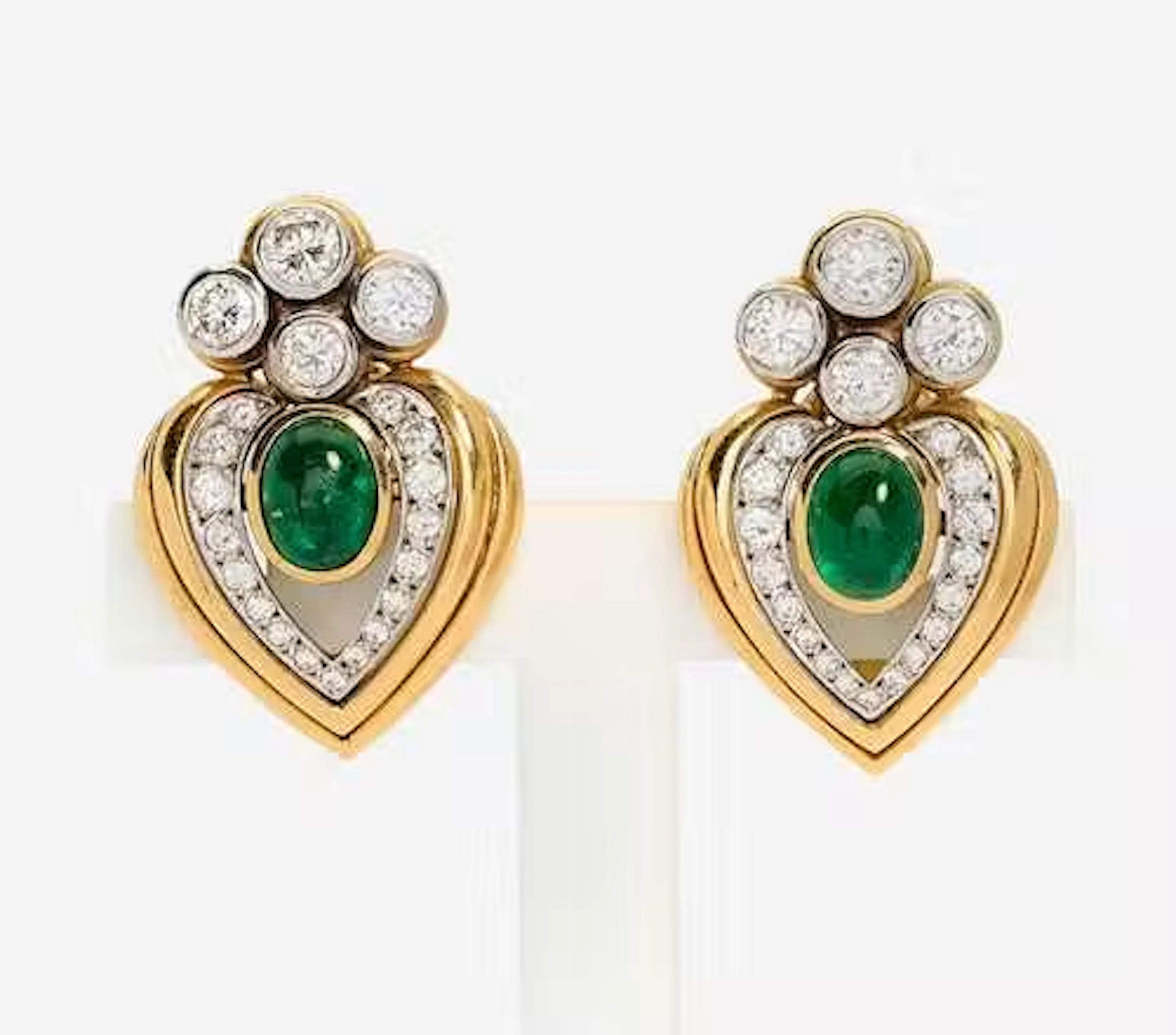 EMERALD DIAMOND EARCLIPS