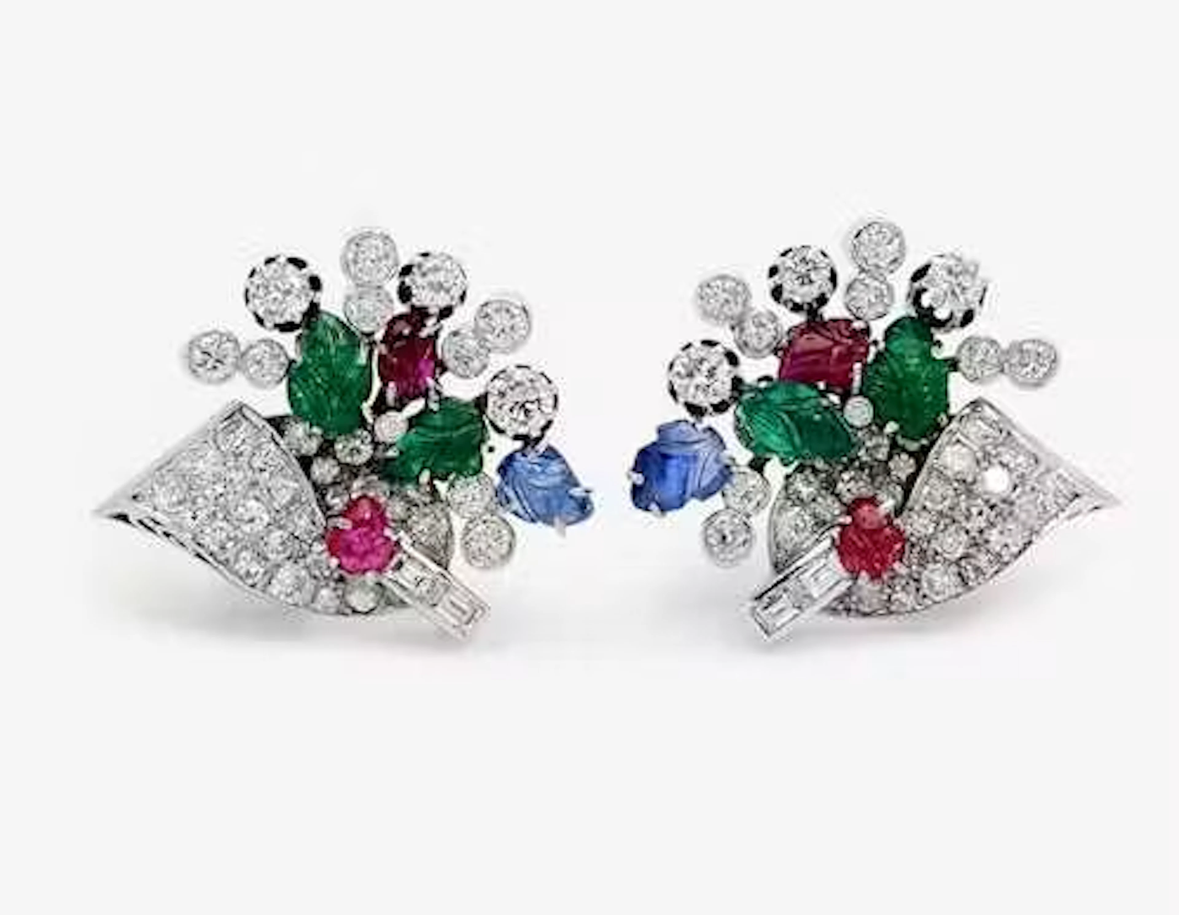 MULTIGEM AND DIAMOND EARCLIPS