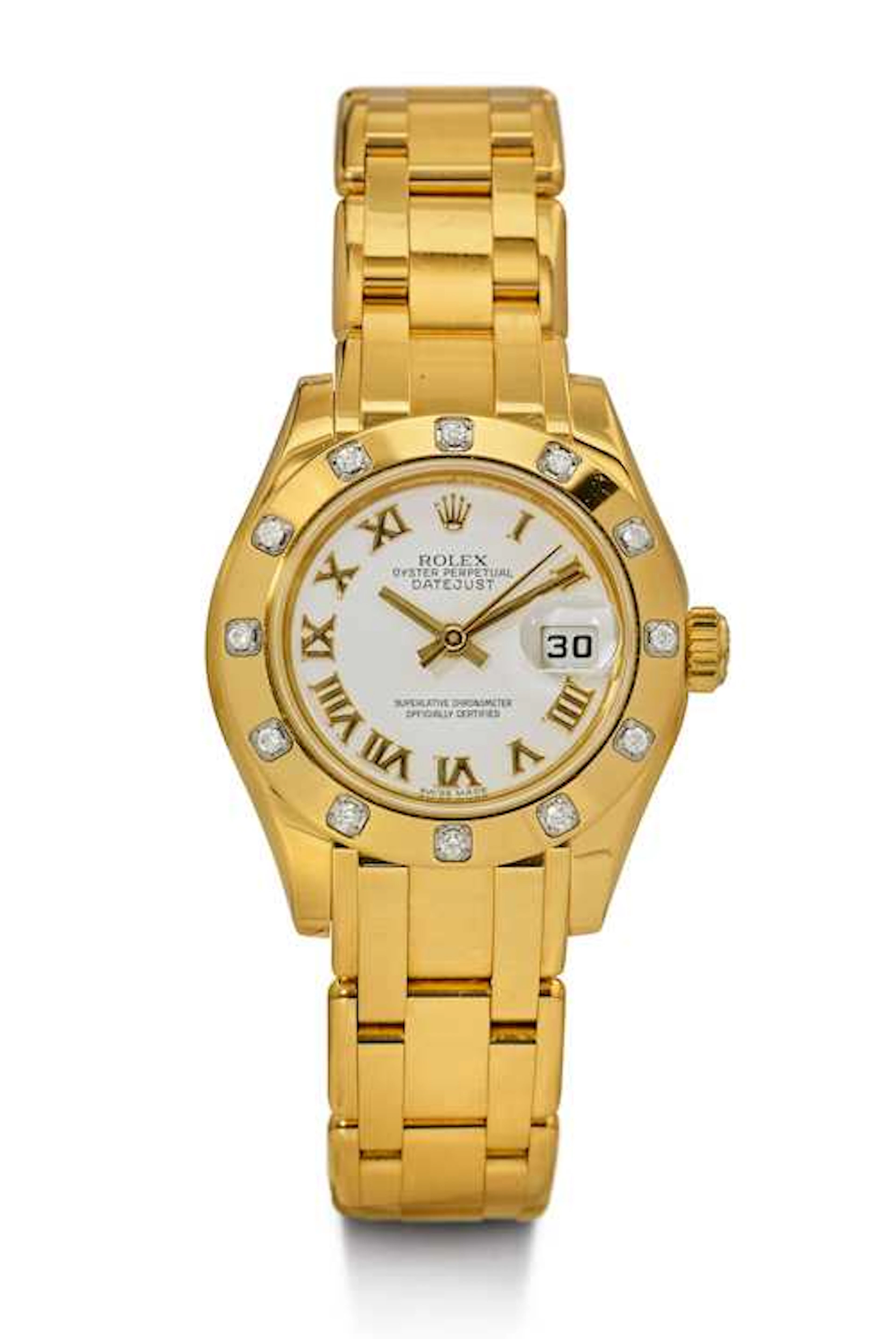 Rolex, attractive Pearlmaster set with diamonds.