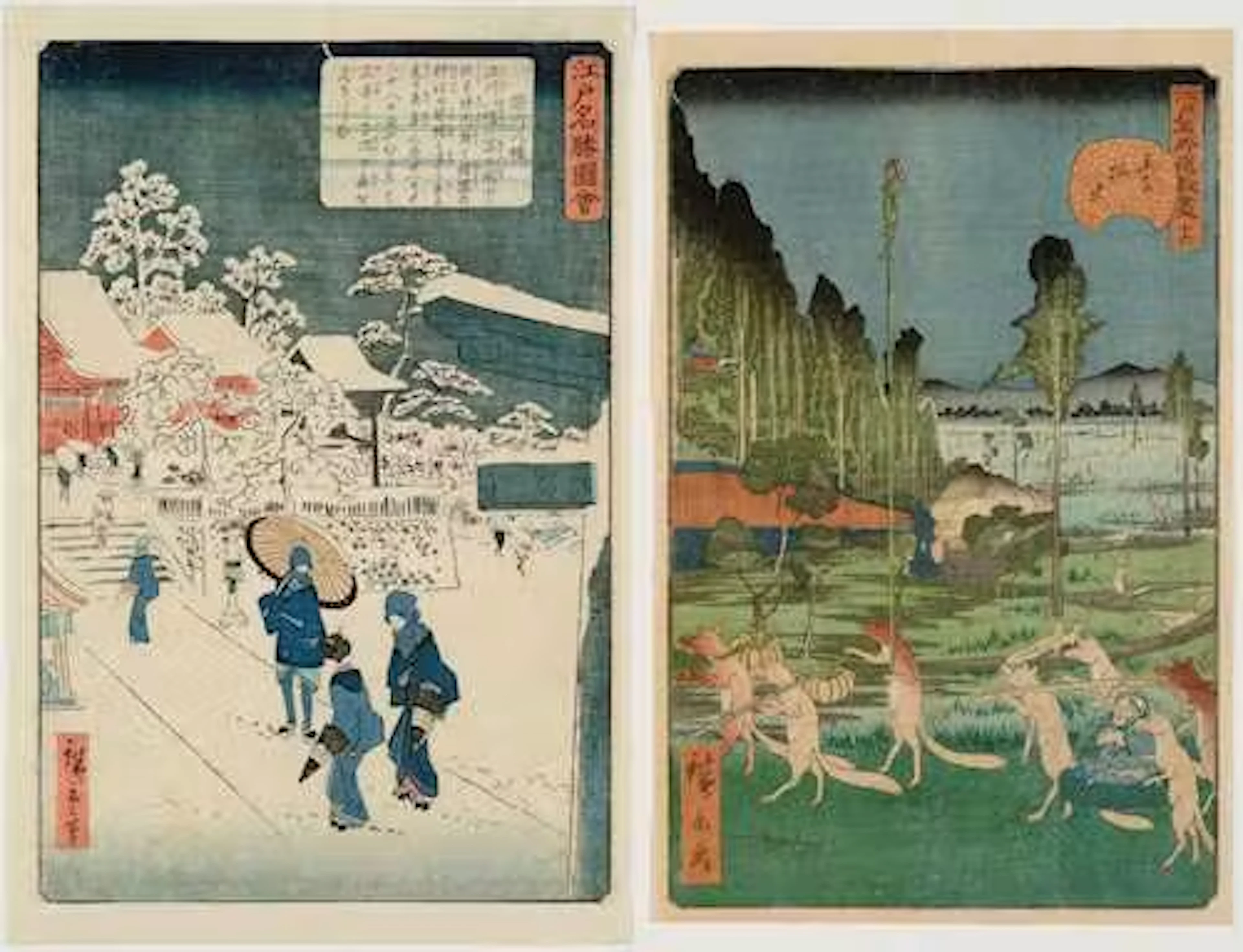 3 PRINTS OF FAMOUS PLACES (MEISHO) BY UTAGAWA HIROSHIGE I, II AND HIROKAGE