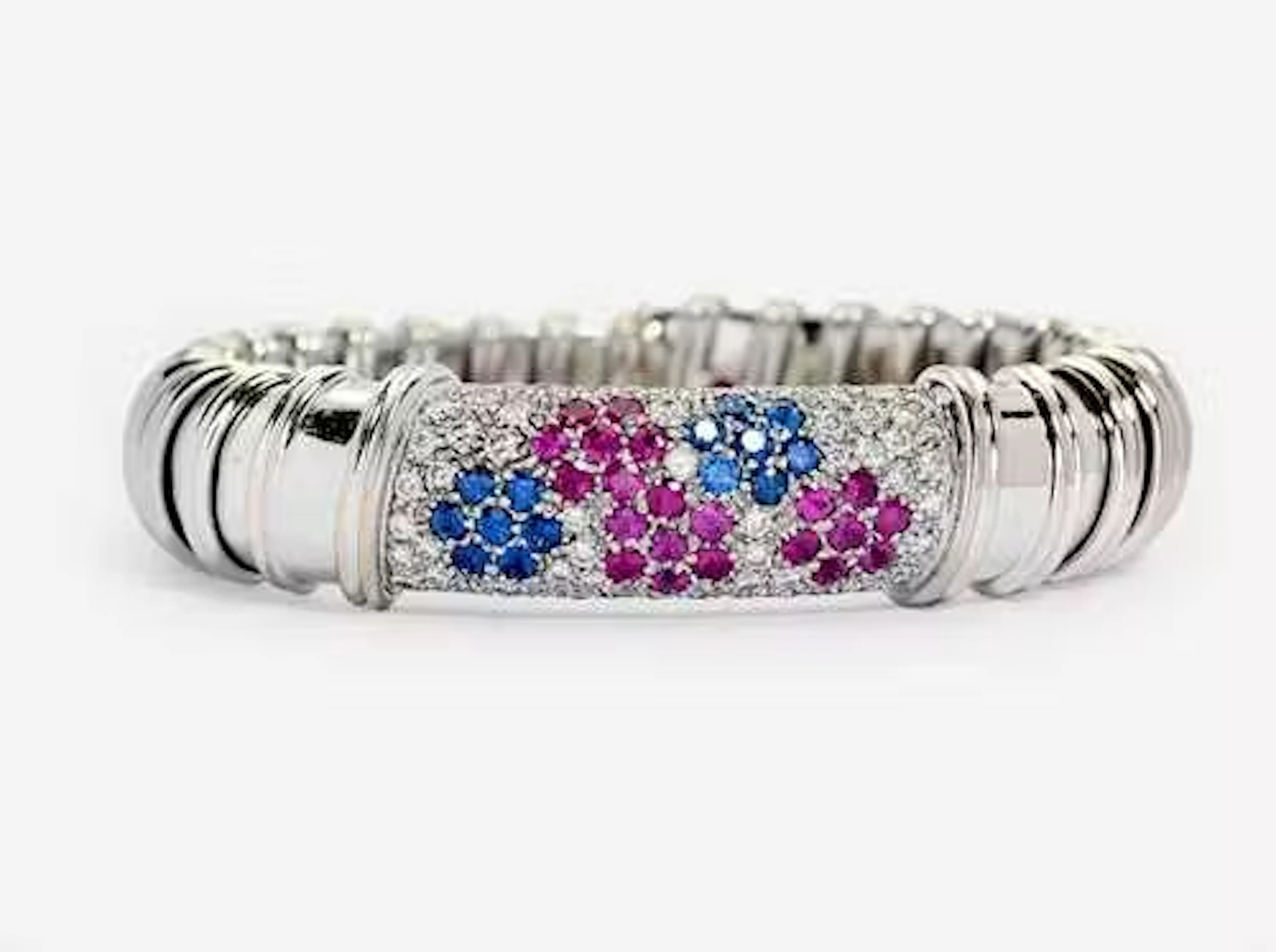 MULTIGEM AND DIAMOND BANGLE