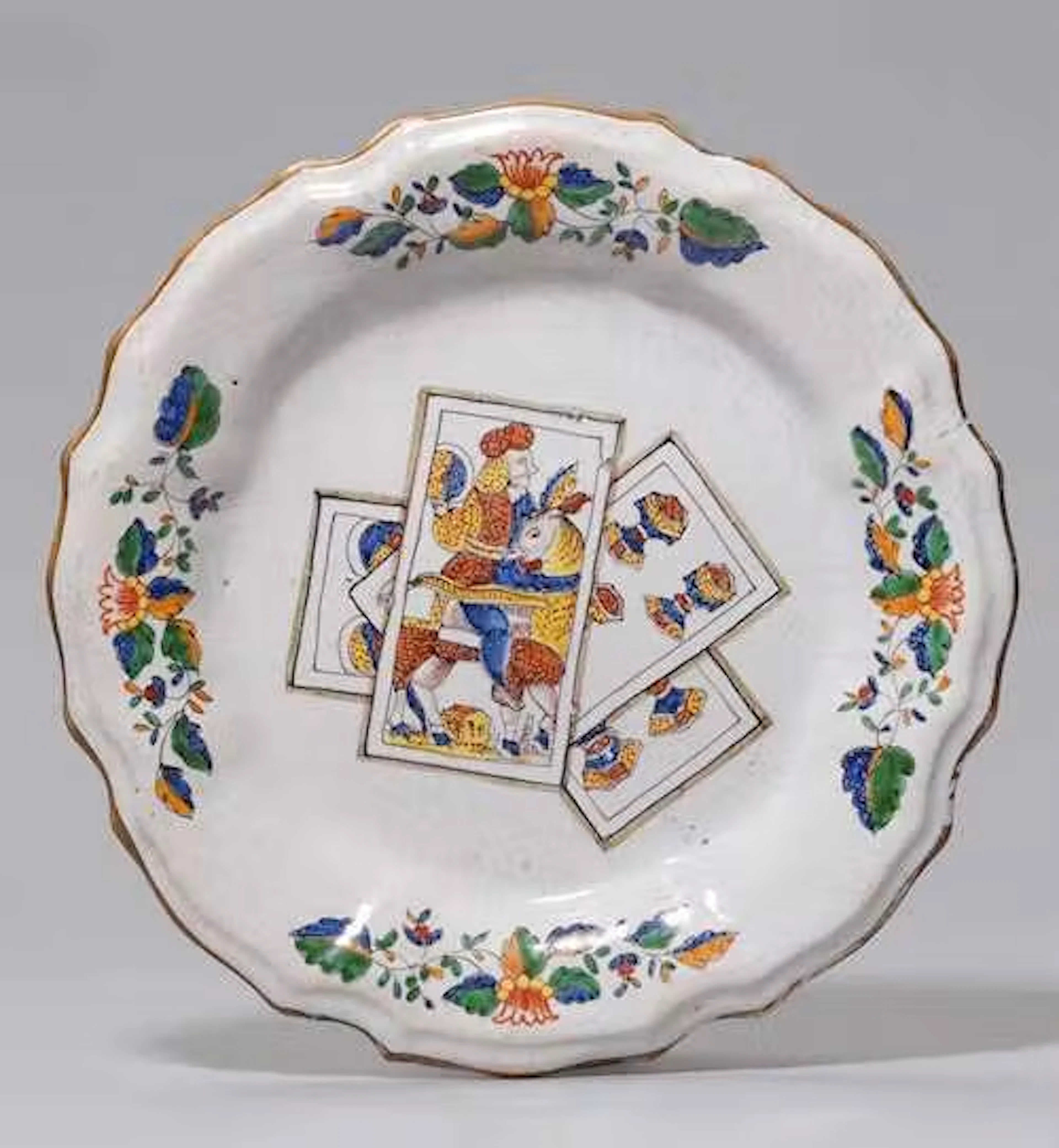 PLATE WITH PLAYING-CARD MOTIF
