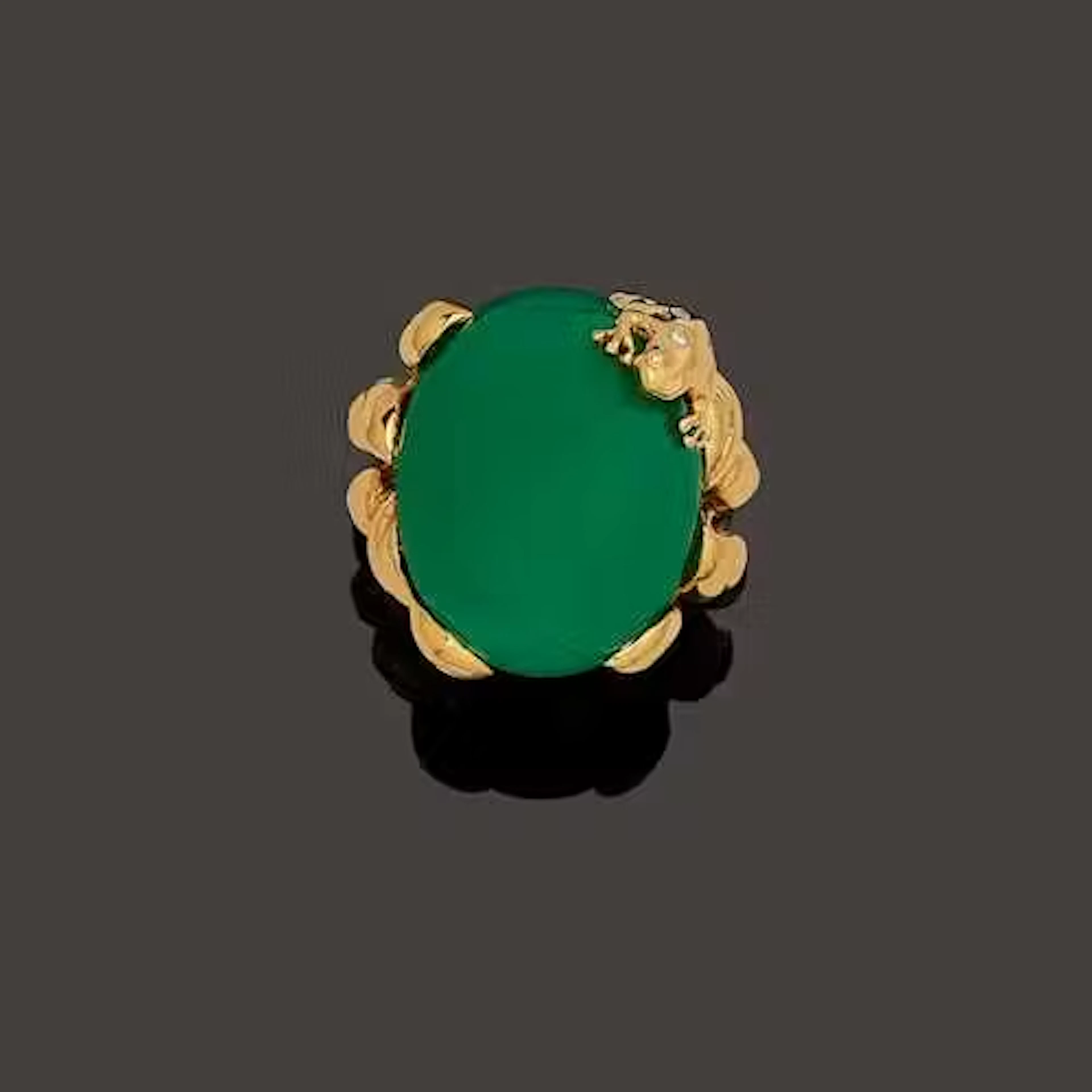 CHRYSOPRASE AND DIAMOND RING, DIOR